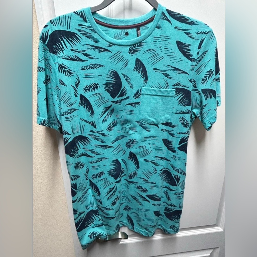 Teal and navy Patterned T-Shirt